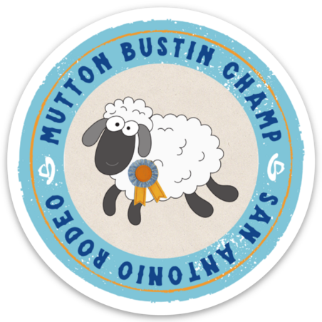 MUTTON BUSTIN CHAMP STICKER