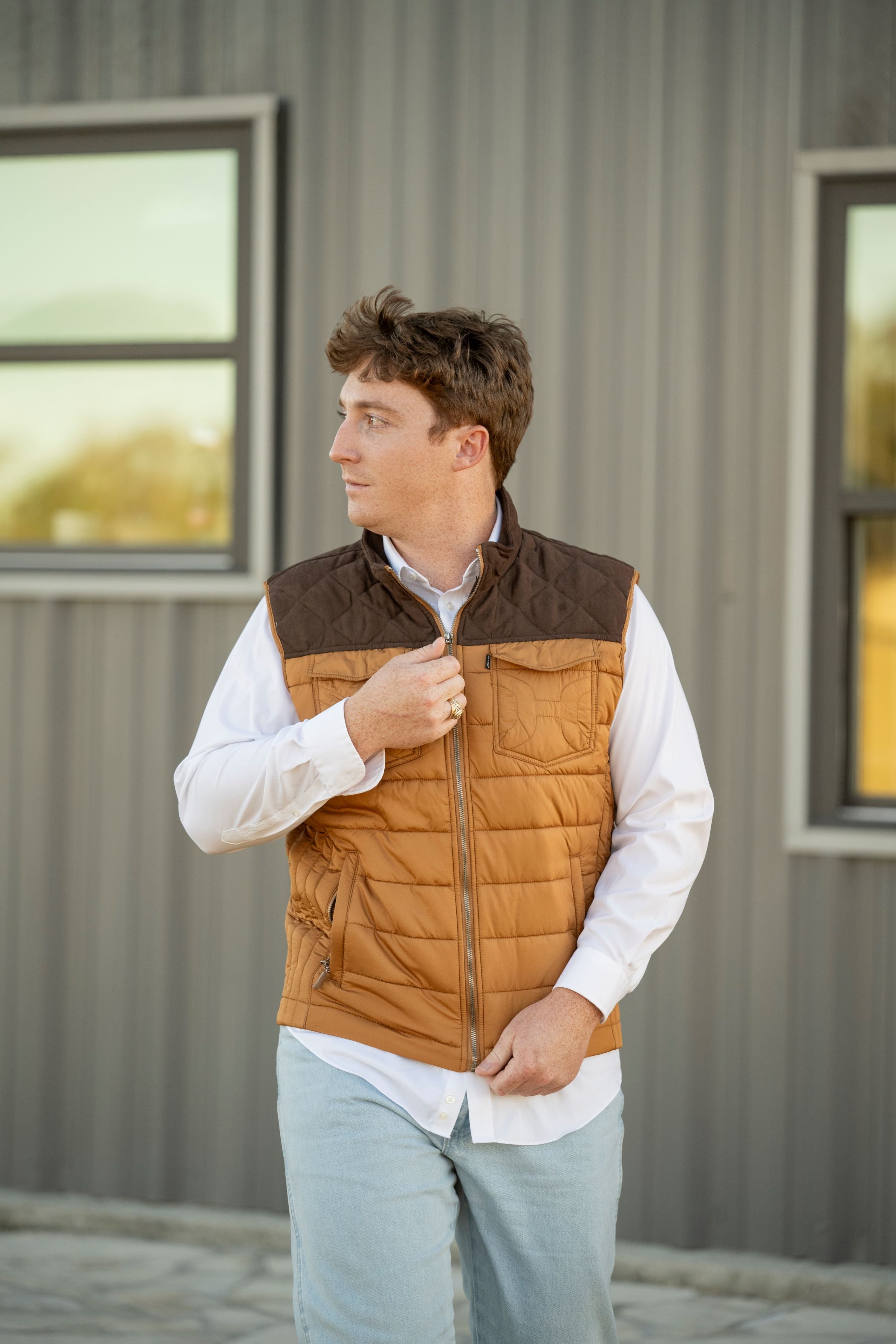 HOOEY MENS PACKABLE VEST TAN