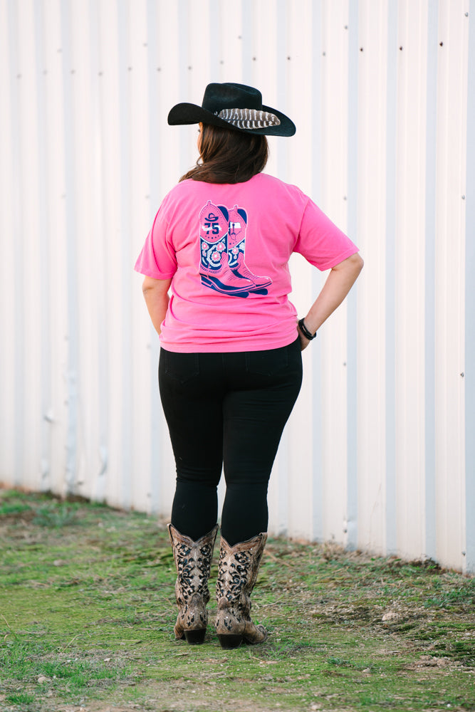 75TH ANNIVERSARY PINK BOOTS T-SHIRT