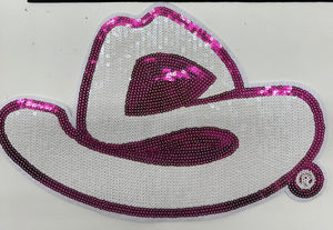 XL PINK HAT SEQUIN PATCH