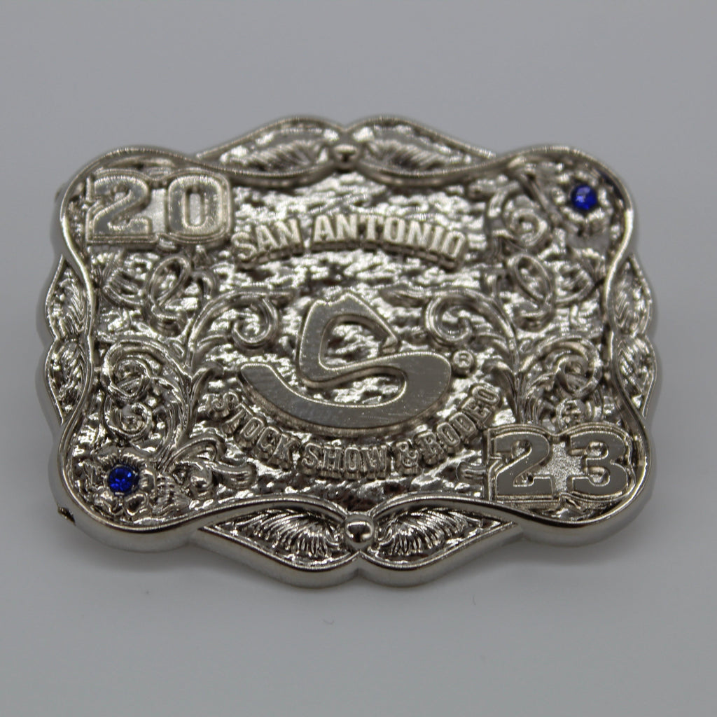 Silver San Antonio 3 Piece Buckle Set